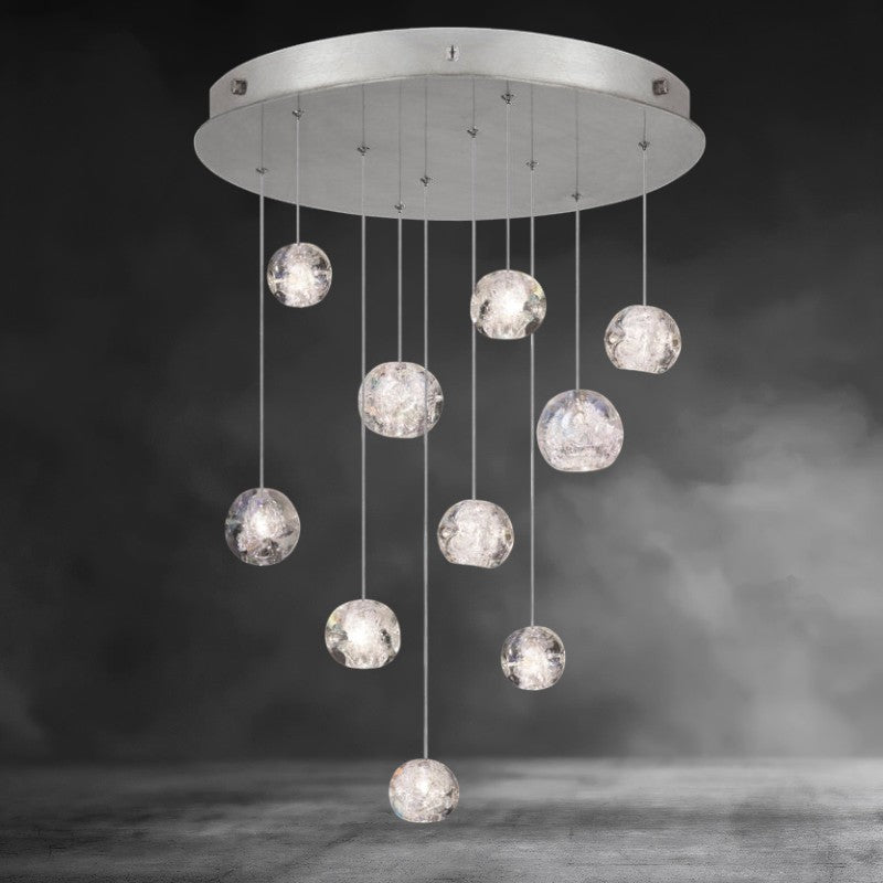 Nature-inspired round crystal Chandelier